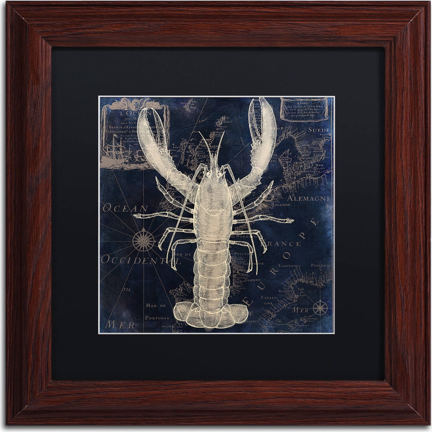 Trademark Fine Art "Maritime Blues II" Canvas Art by Color Bakery, Black Matte, Wood Frame