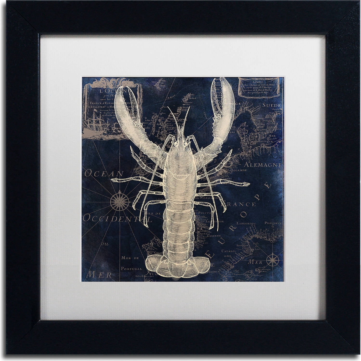 Trademark Fine Art "Maritime Blues II" Canvas Art by Color Bakery, White Matte, Black Frame