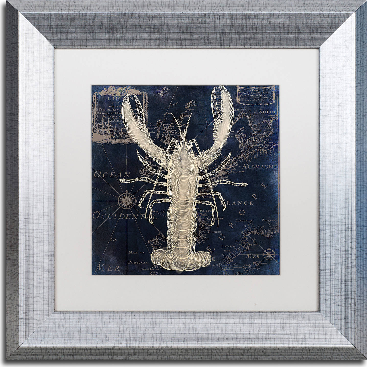 Trademark Fine Art "Maritime Blues II" Canvas Art by Color Bakery, White Matte, Silver Frame