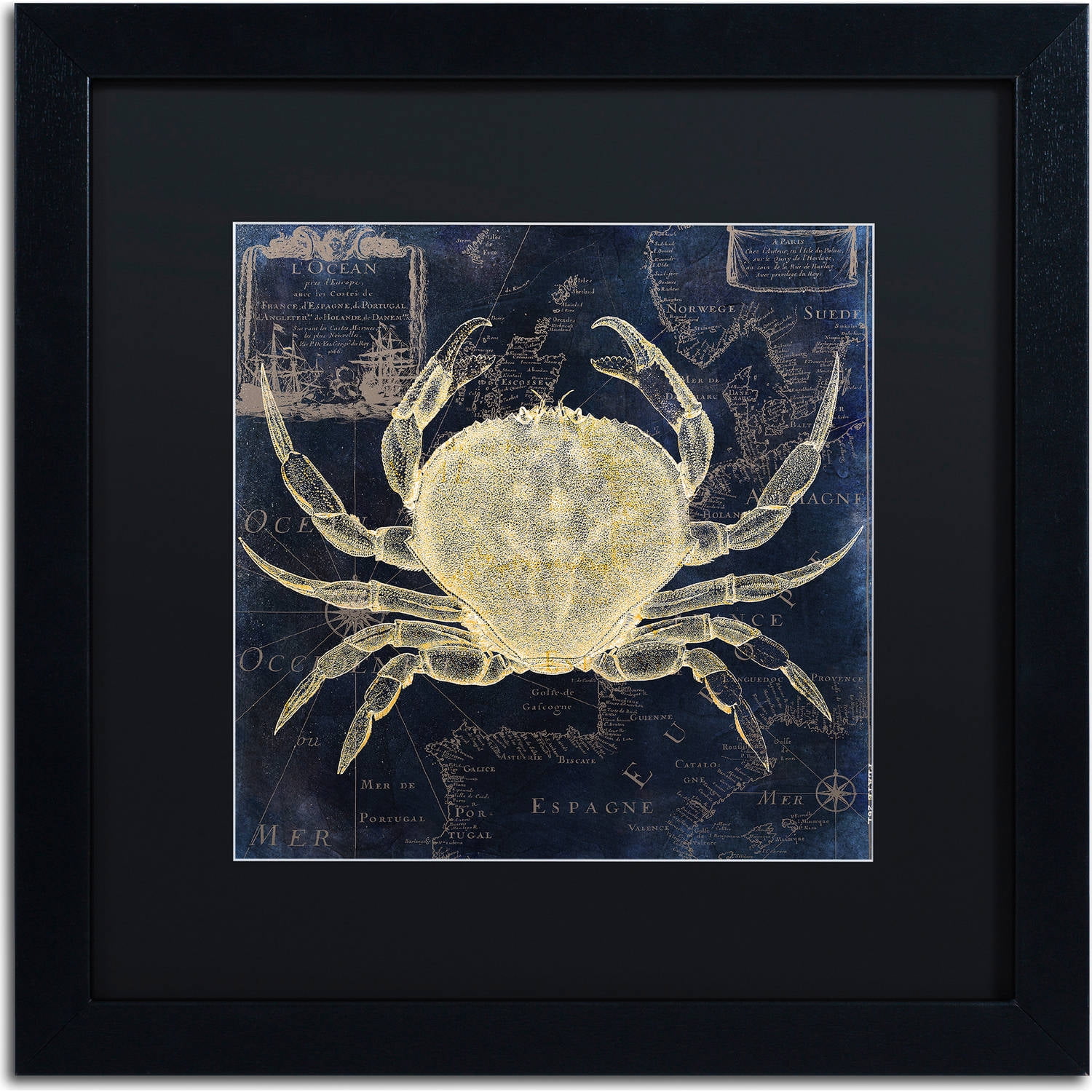 Trademark Fine Art "Maritime Blues III" Canvas Art by Color Bakery, Black Matte, Black Frame