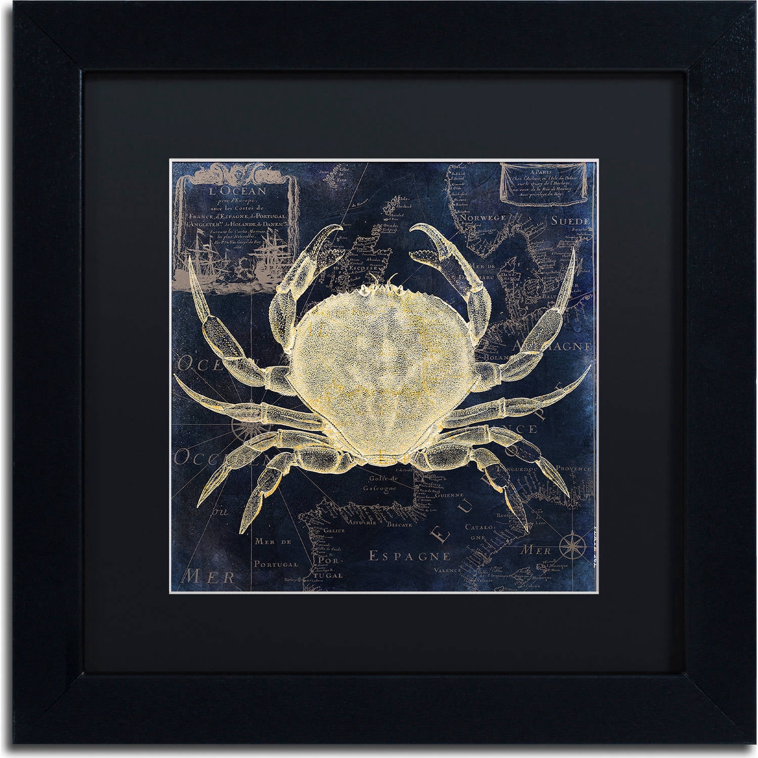 Trademark Fine Art "Maritime Blues III" Canvas Art by Color Bakery, Black Matte, Black Frame