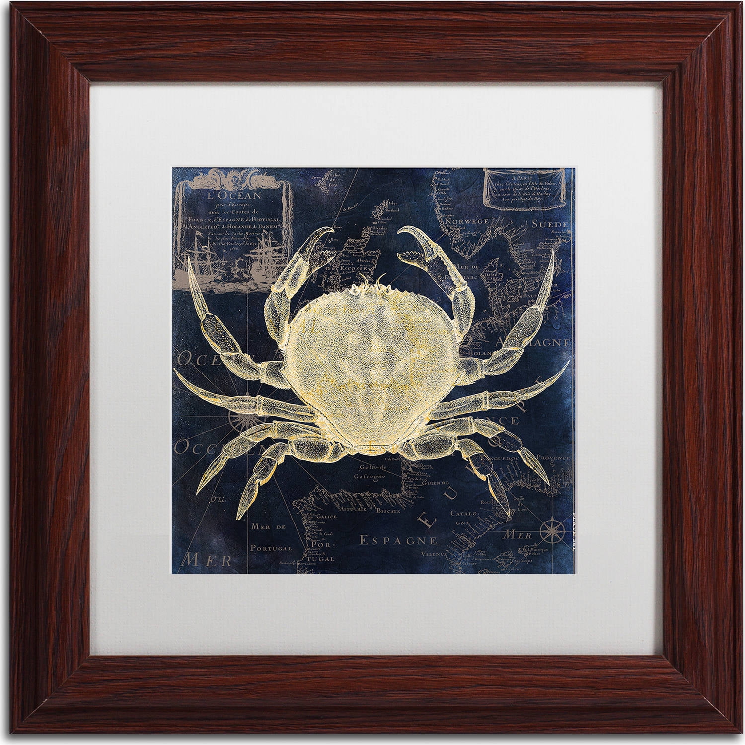 Trademark Fine Art "Maritime Blues III" Canvas Art by Color Bakery, White Matte, Wood Frame