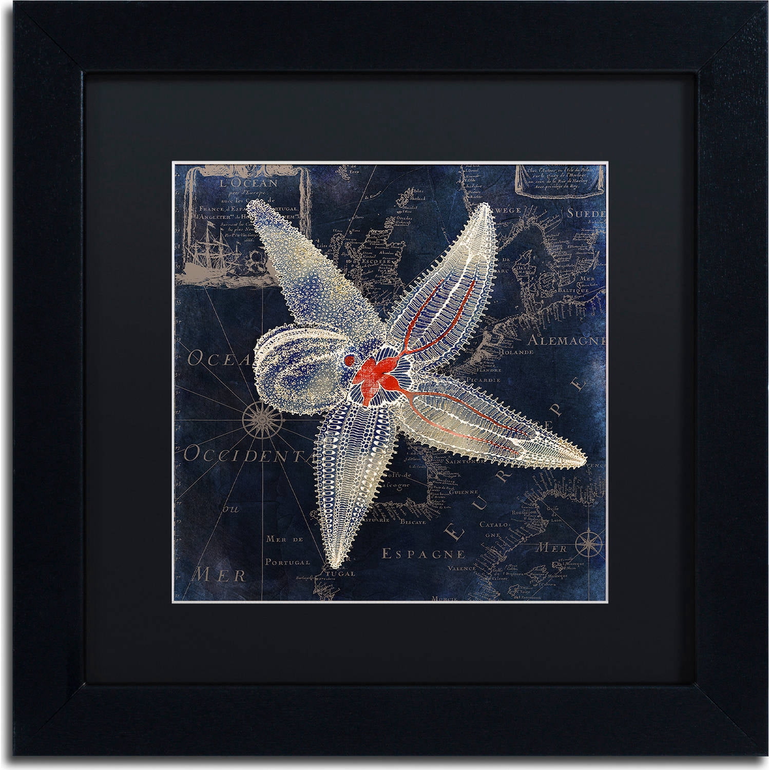 Trademark Fine Art "Maritime Blues IV" Canvas Art by Color Bakery, Black Matte, Black Frame