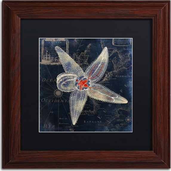 Trademark Fine Art "Maritime Blues IV" Canvas Art by Color Bakery, Black Matte, Wood Frame