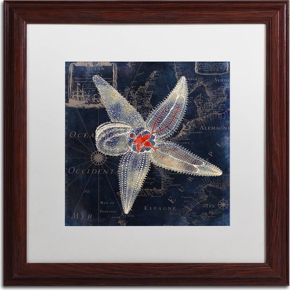 Trademark Fine Art "Maritime Blues IV" Canvas Art by Color Bakery, White Matte, Wood Frame
