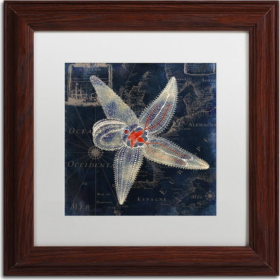 Trademark Fine Art "Maritime Blues IV" Canvas Art by Color Bakery, White Matte, Wood Frame