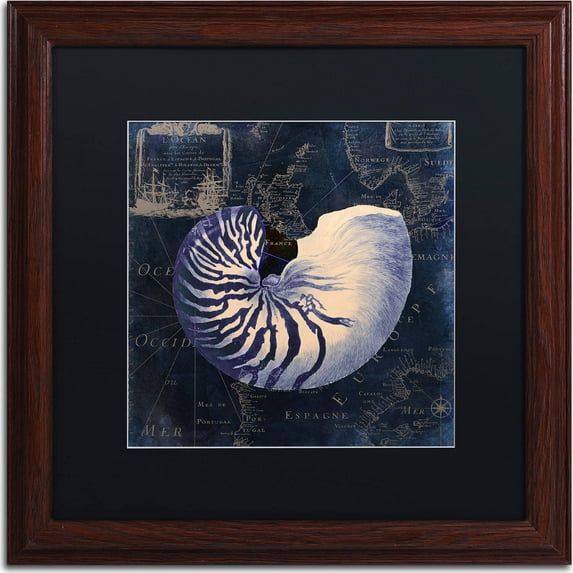 Trademark Fine Art "Maritime Blues V" Canvas Art by Color Bakery, Black Matte, Wood Frame