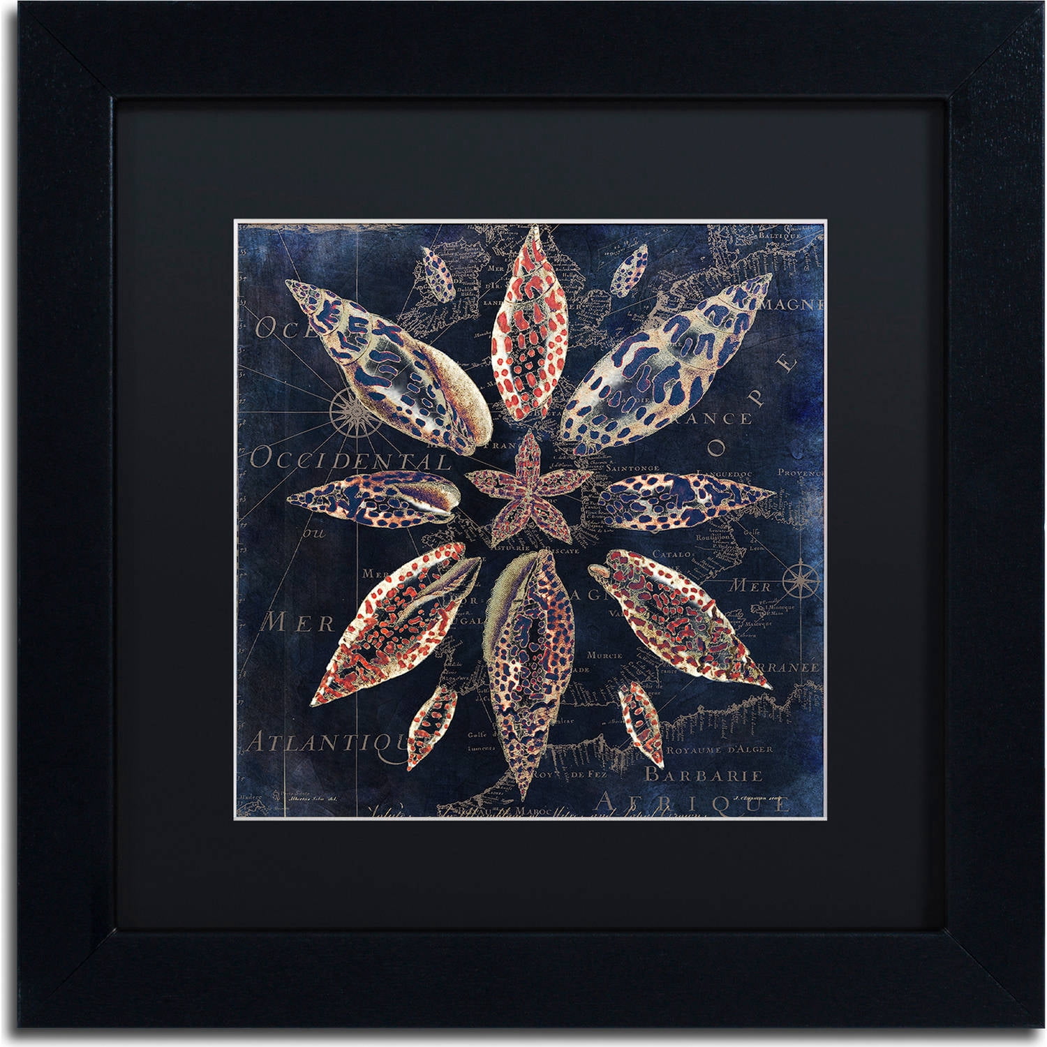 Trademark Fine Art "Maritime Blues VII" Canvas Art by Color Bakery, Black Matte, Black Frame