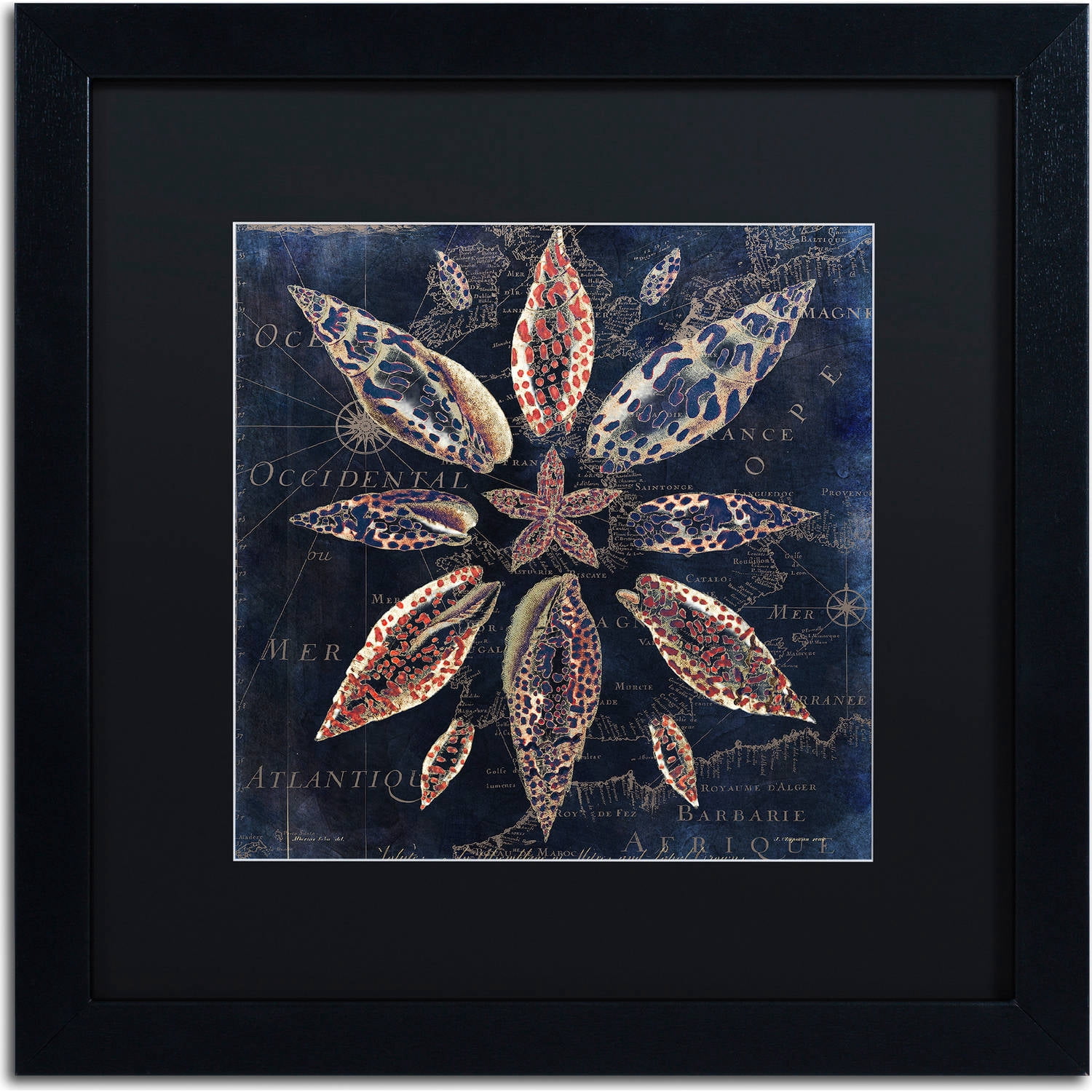 Trademark Fine Art "Maritime Blues VII" Canvas Art by Color Bakery, Black Matte, Black Frame