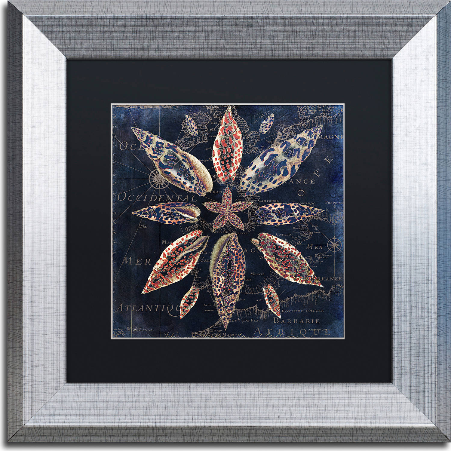 Trademark Fine Art "Maritime Blues VII" Canvas Art by Color Bakery, Black Matte, Silver Frame