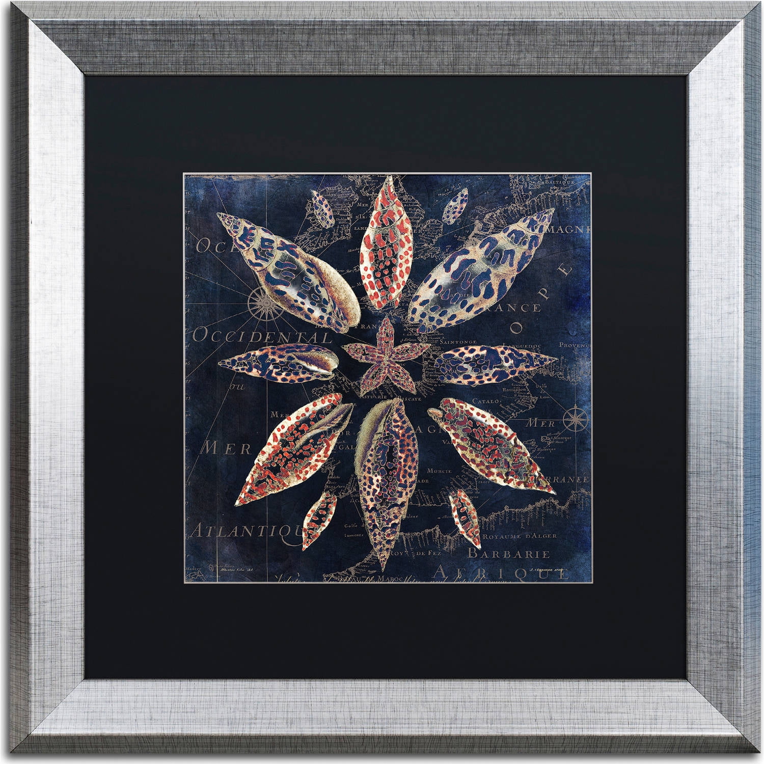 Trademark Fine Art "Maritime Blues VII" Canvas Art by Color Bakery, Black Matte, Silver Frame