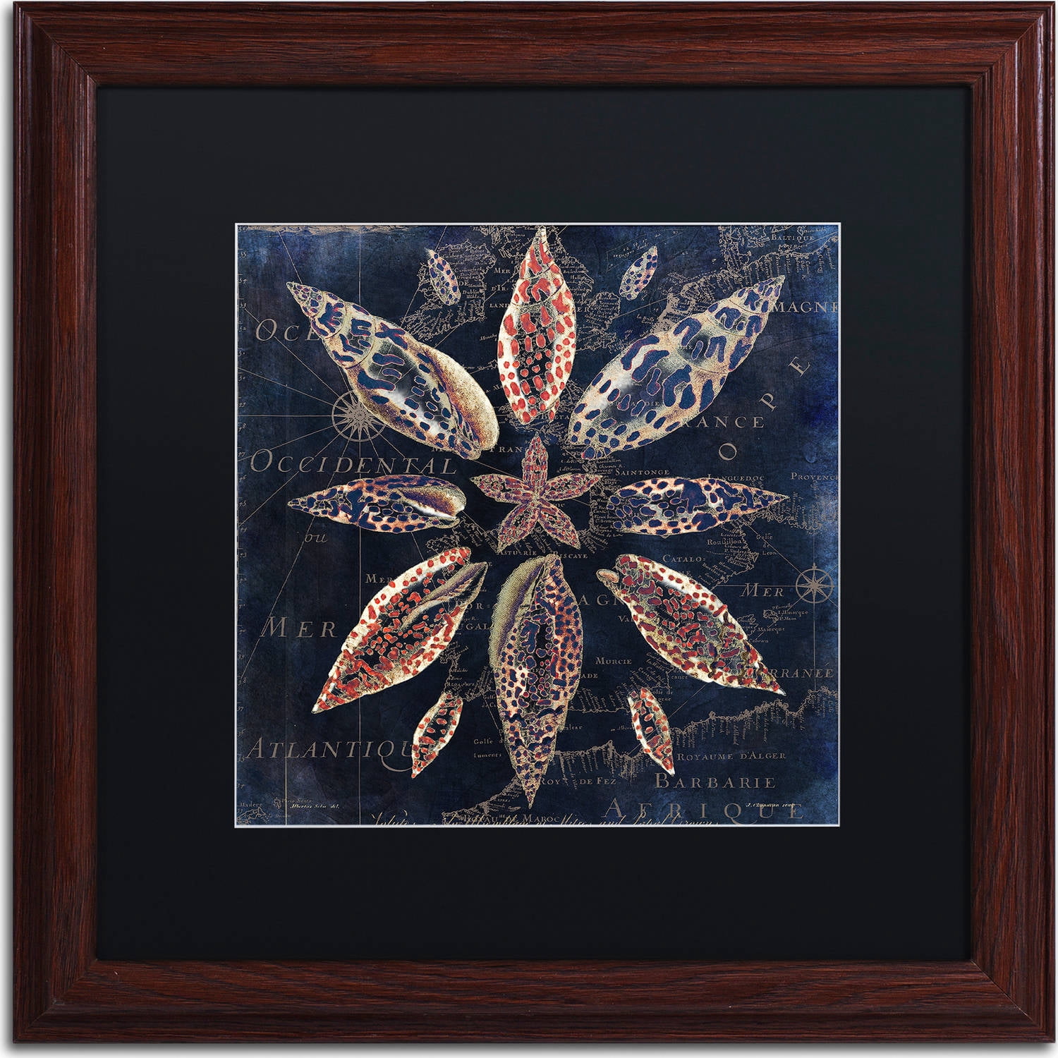 Trademark Fine Art "Maritime Blues VII" Canvas Art by Color Bakery, Black Matte, Wood Frame