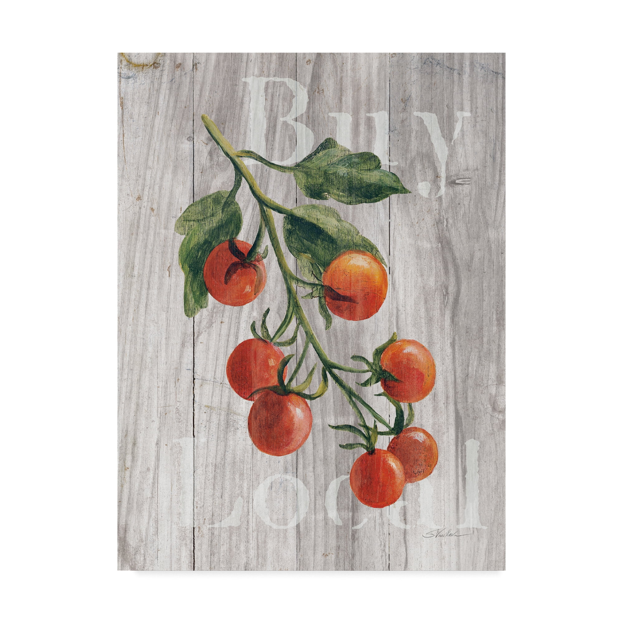 Trademark Fine Art 'Market Vegetables IV on Wood' Canvas Art by Silvia Vassileva