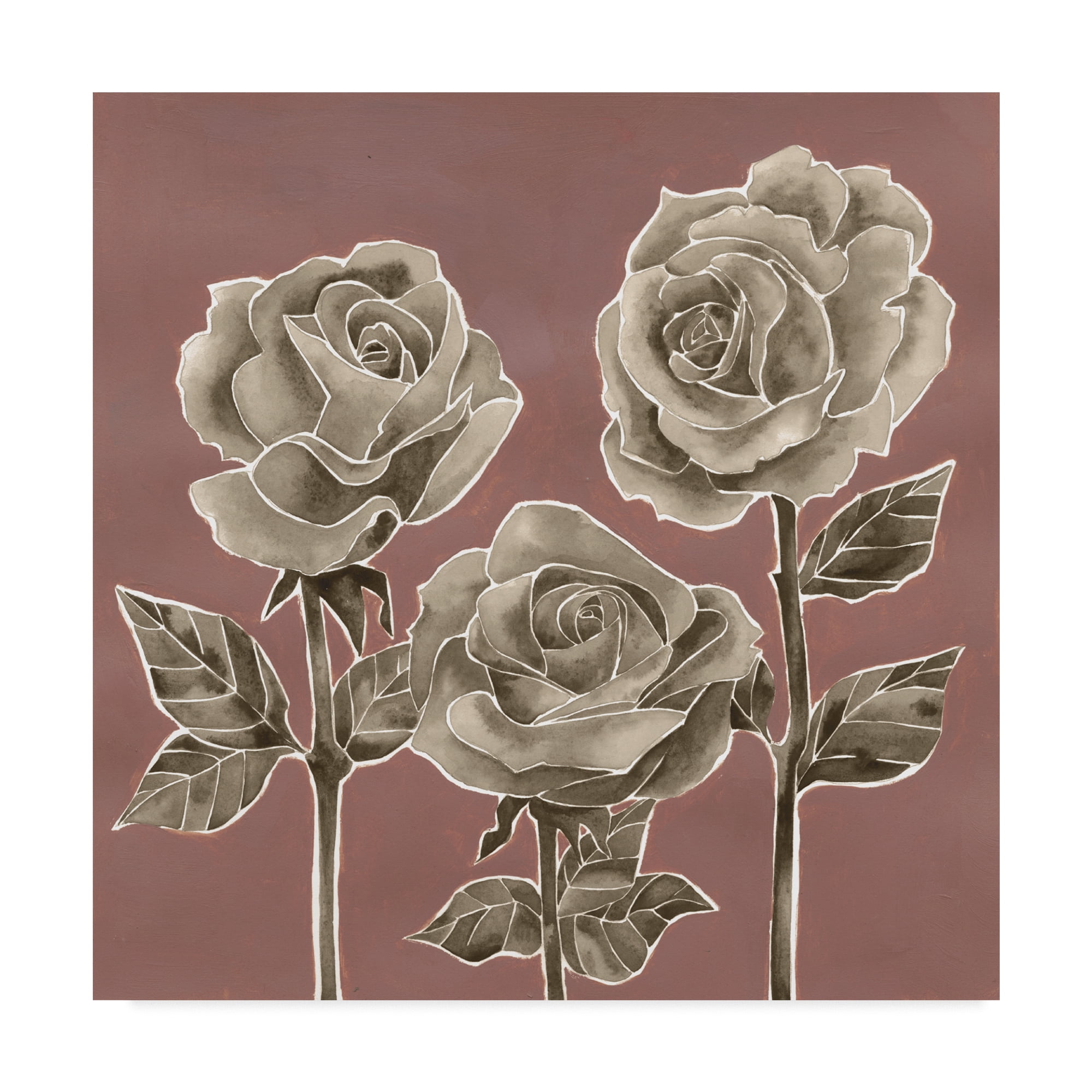 Trademark Fine Art 'Marsala Roses I' Canvas Art by Grace Popp