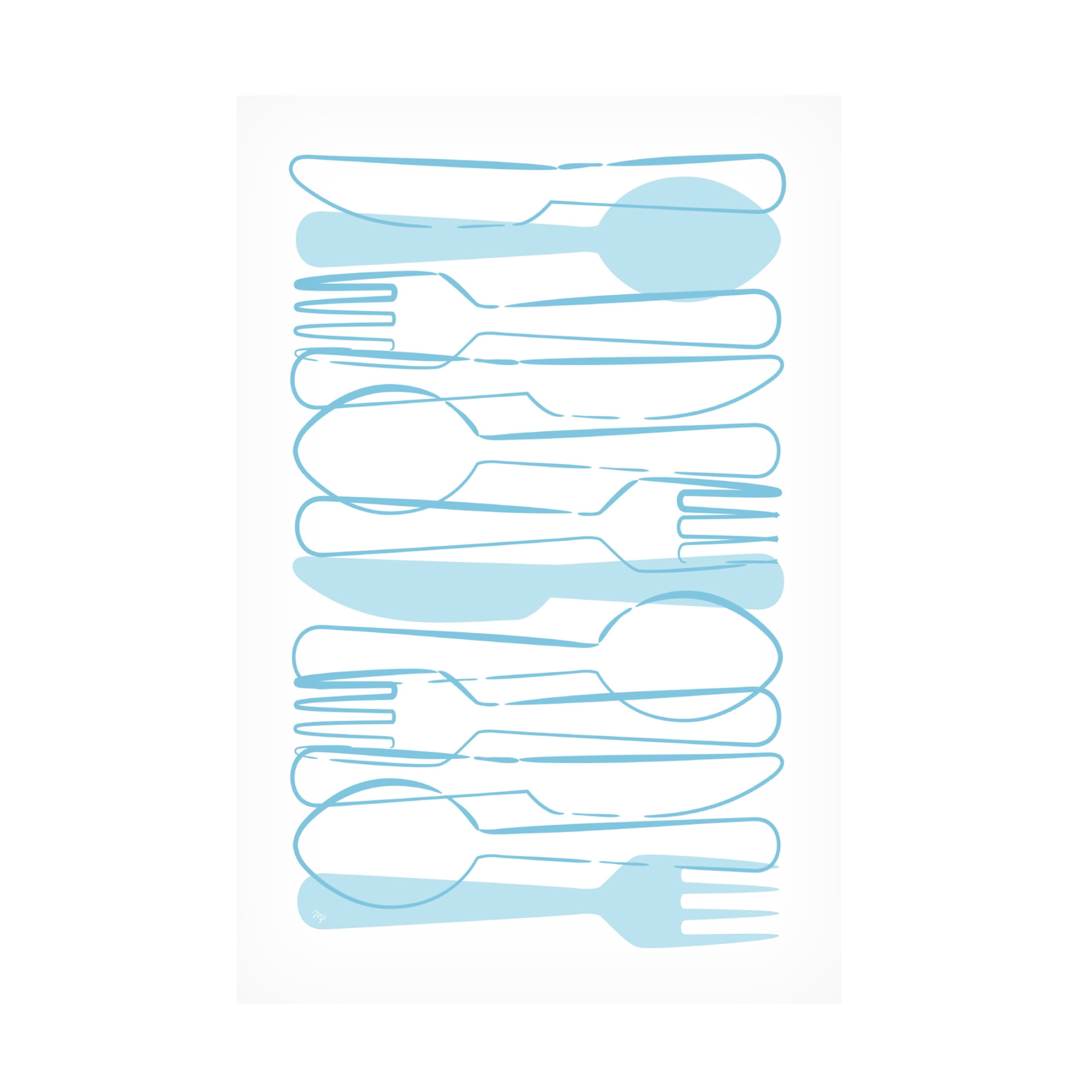 Trademark Fine Art Martina Blue Cutlery Canvas Wall Art