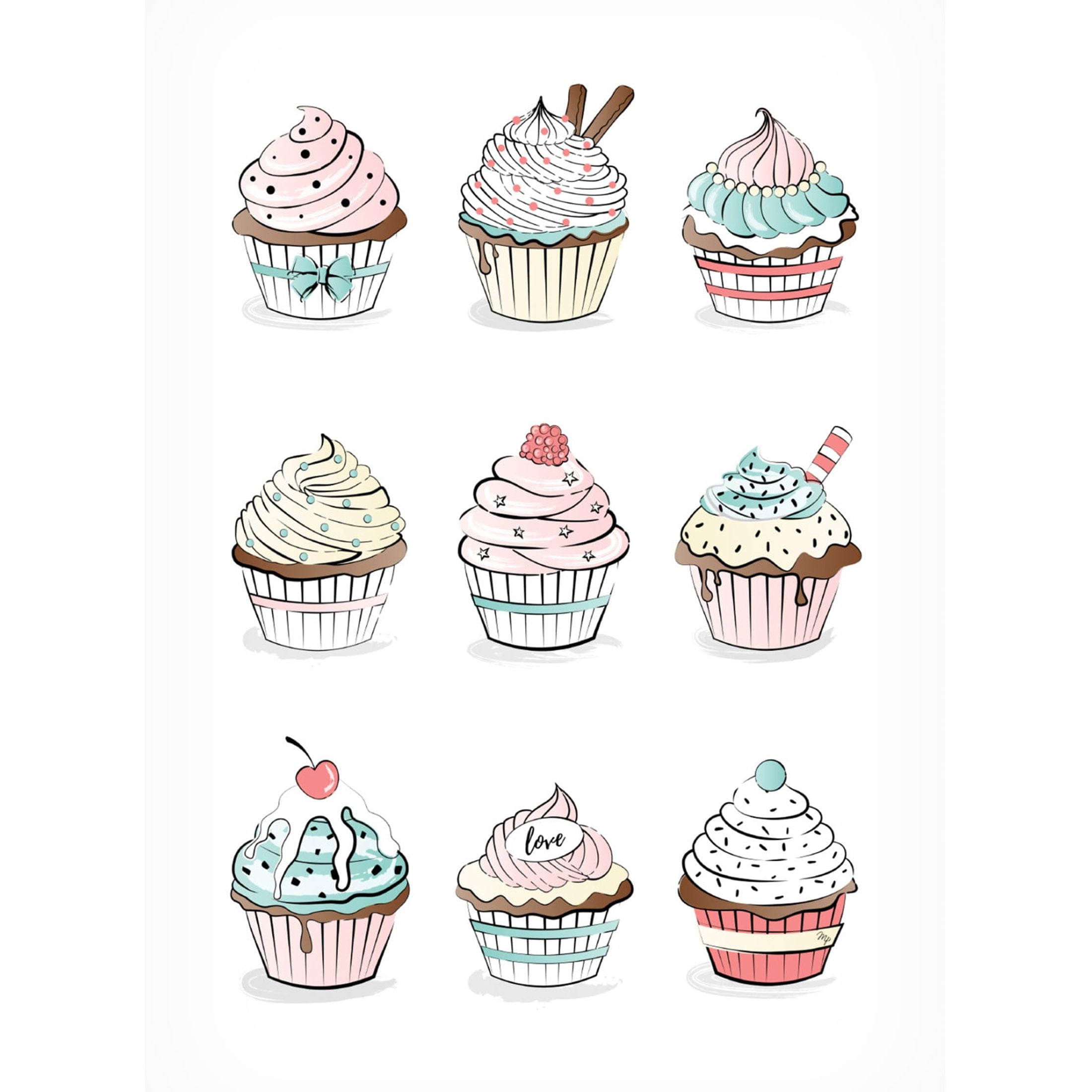 Trademark Fine Art Martina   Cupcakes Canvas Wall Art
