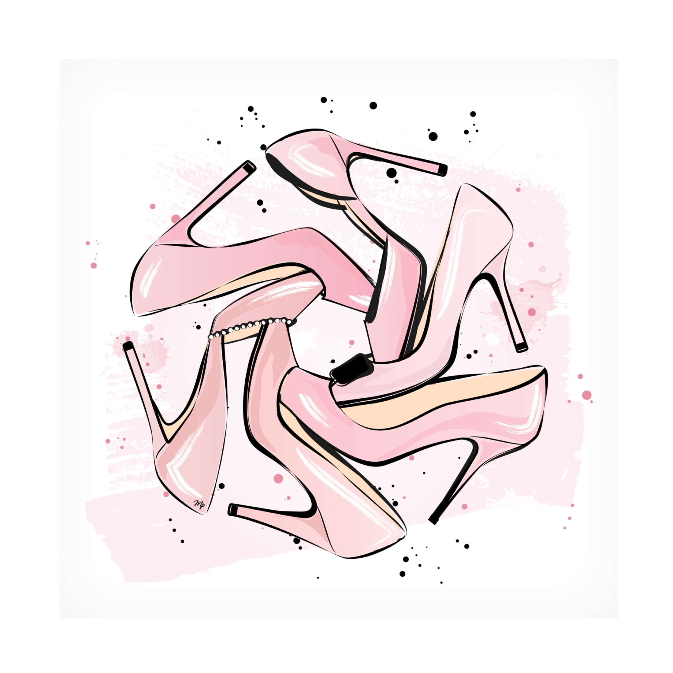 Trademark Fine Art Martina Pink Heels Canvas Wall Art