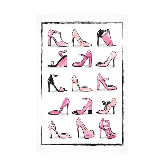 Trademark Fine Art Martina Pink Shoes Canvas Wall Art
