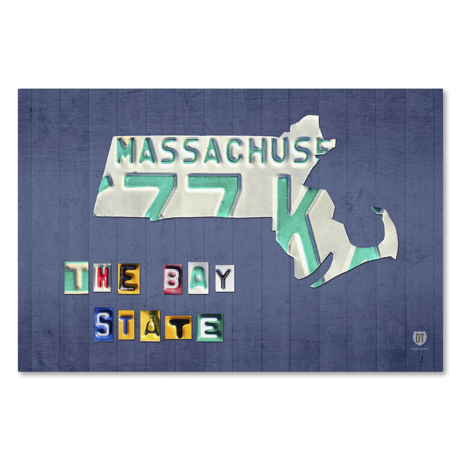 Trademark Fine Art 'Massachusetts License Plate' Canvas Art by Design Turnpike