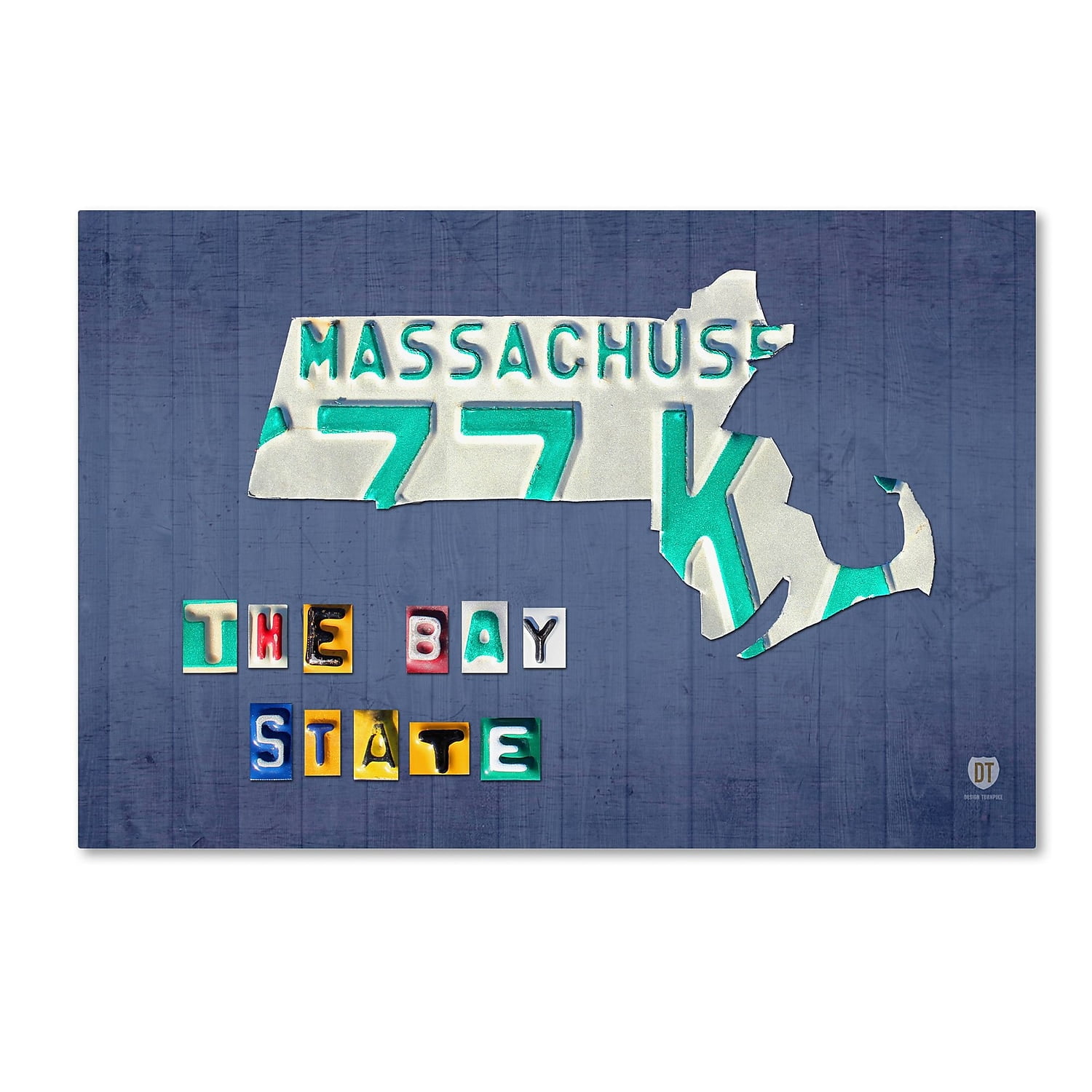 Trademark Fine Art 'Massachusetts License Plate' Canvas Art by Design Turnpike
