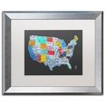 thumbnail image 1 of Trademark Fine Art 'Massive USA License Plate Map' Canvas Art by Design Turnpike, White Matte, Silver Frame, 1 of 4
