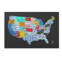 Trademark Fine Art 'Massive USA License Plate Map' Canvas Art by Design Turnpike