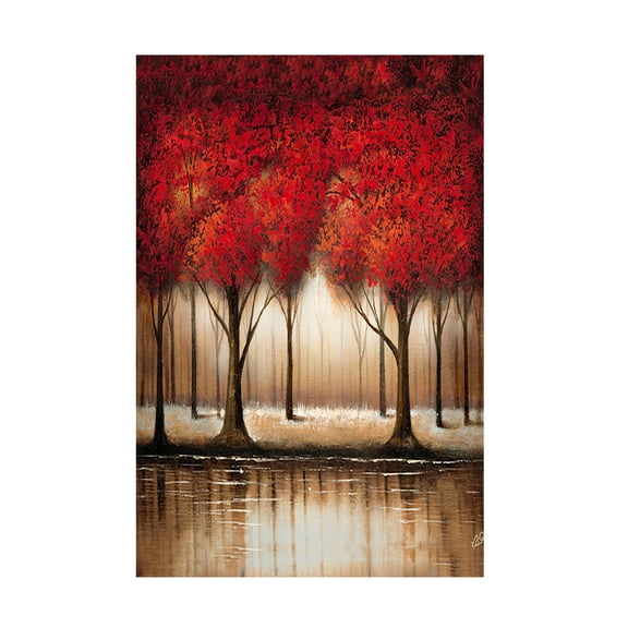 Trademark Fine Art Masters Fine Art Parade of Red Trees Canvas Wall Art - 18x28