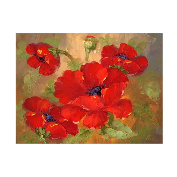 Trademark Fine Art Masters Fine Art Poppies Canvas Wall Art - 21x28