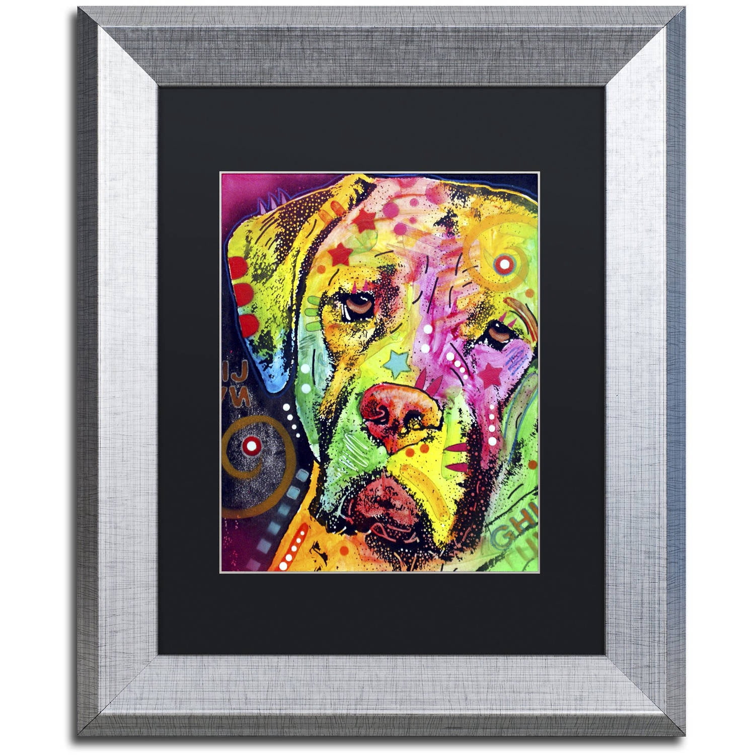 Trademark Fine Art "Mastiff II" Canvas Art by Dean Russo, Black Matte, Silver Frame