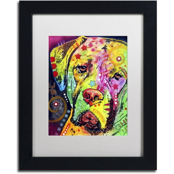 Trademark Fine Art "Mastiff II" Canvas Art by Dean Russo, White Matte, Black Frame