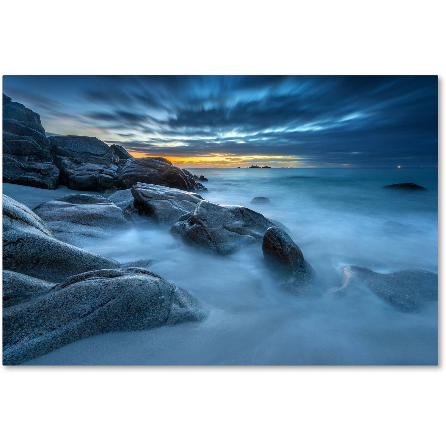 Trademark Fine Art Mathieu Rivrin 'Blue Hour for a Blue Ocean' 22 x 32 (RV0033-C2232GG)