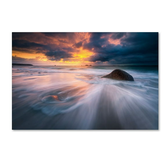 Trademark Fine Art Mathieu Rivrin 'Ocean Painting' 12 x 19 (RV0039-C1219GG)