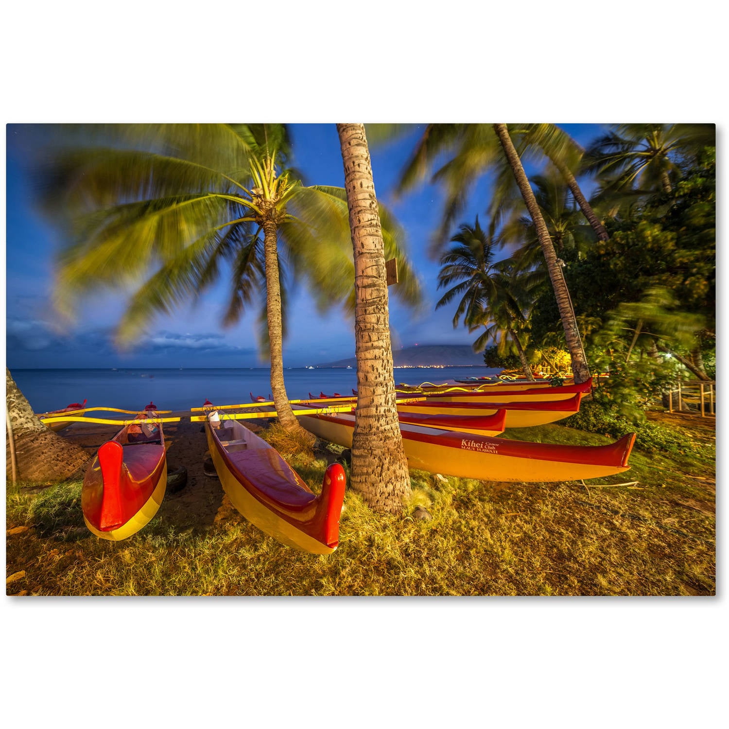 Trademark Fine Art 'Maui Outriggers' Canvas Art by Pierre Leclerc