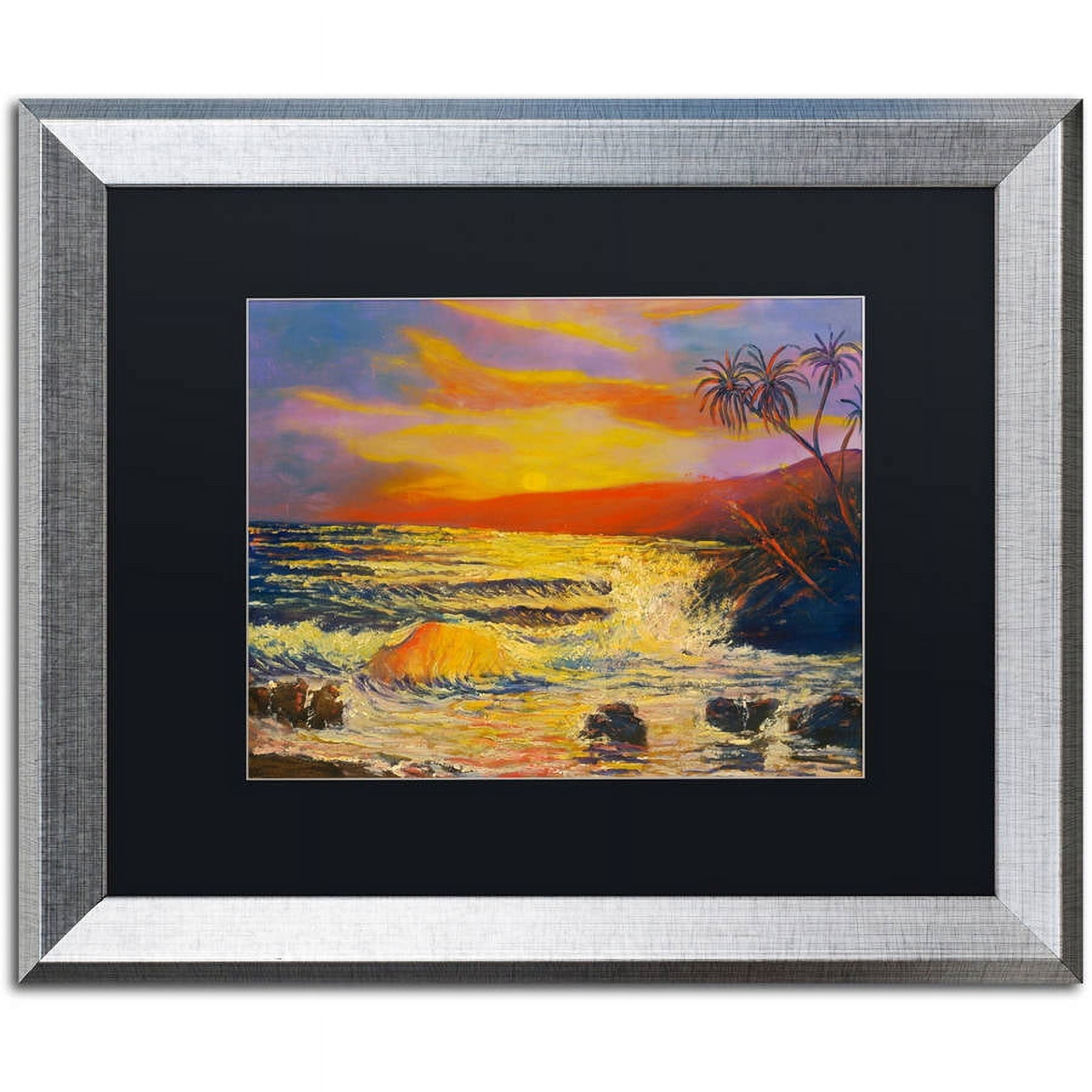 Trademark Fine Art "Maui Sunset" Canvas Art by Manor Shadian, Black Matte, Silver Frame