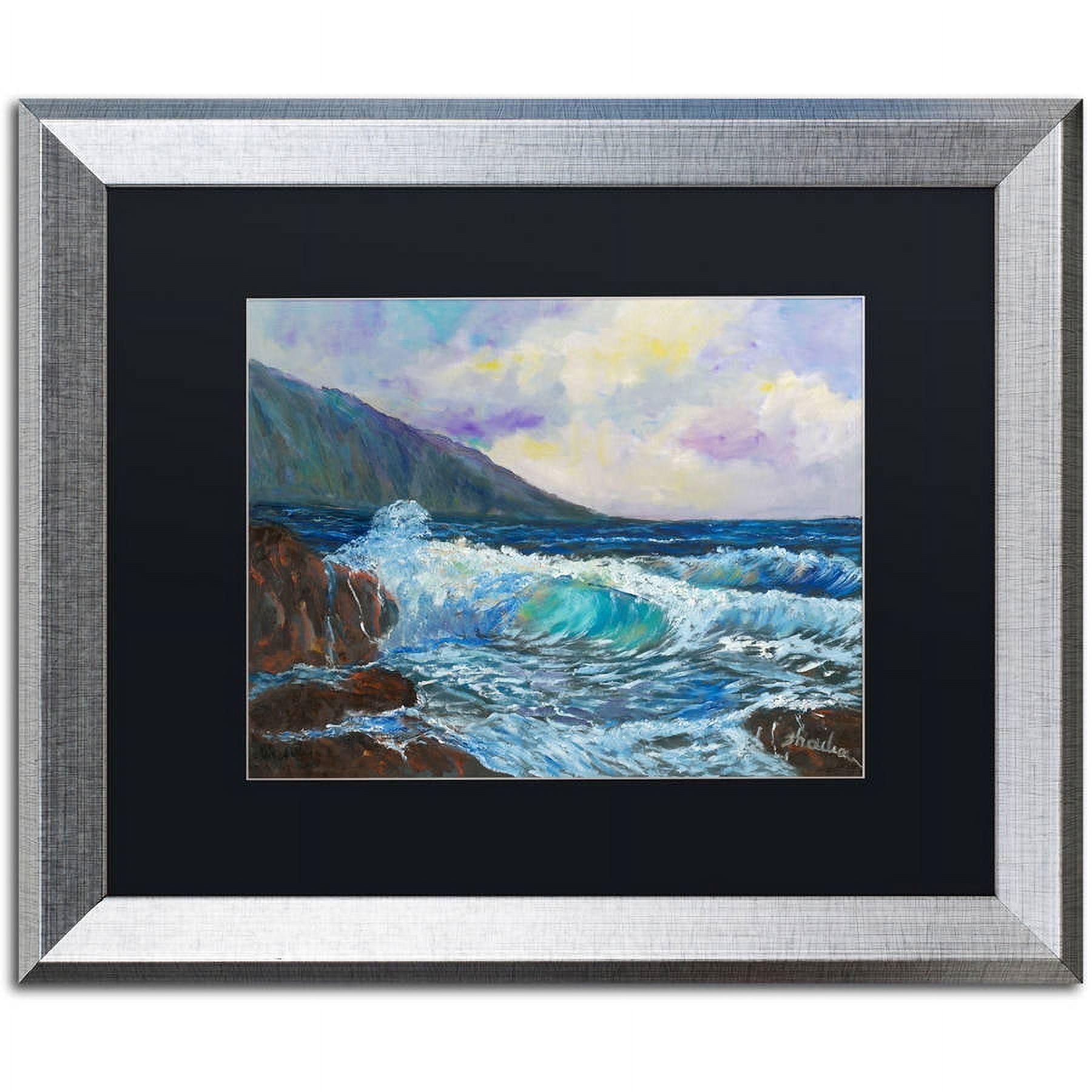 Trademark Fine Art "Maui's Enchanting Seas" Canvas Art by Manor Shadian, Black Matte, Silver Frame