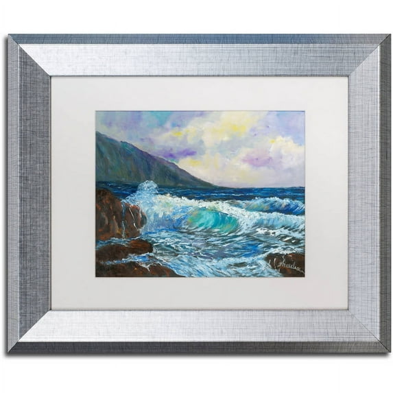 Trademark Fine Art "Maui's Enchanting Seas" Canvas Art by Manor Shadian, White Matte, Silver Frame