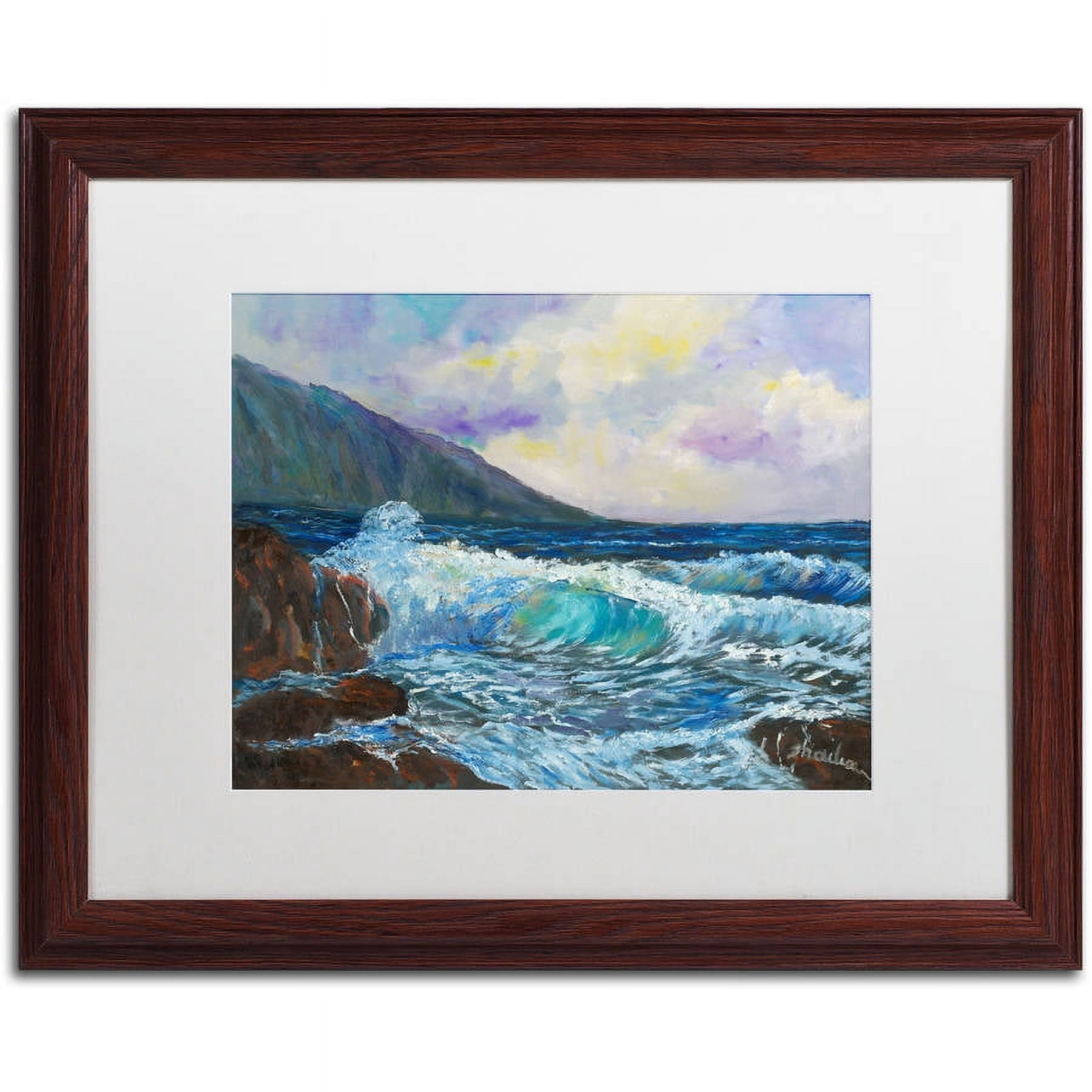 Trademark Fine Art "Maui's Enchanting Seas" Canvas Art by Manor Shadian, White Matte, Wood Frame