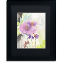 Trademark Fine Art "Mauve Garden Shadows" Canvas Art by Sheila Golden, Black Matte, Black Frame
