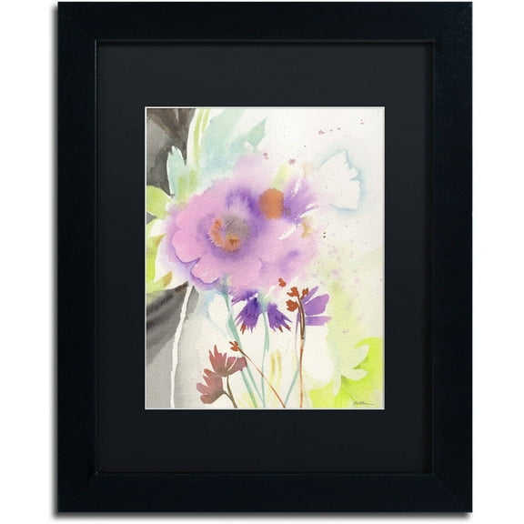 Trademark Fine Art "Mauve Garden Shadows" Canvas Art by Sheila Golden, Black Matte, Black Frame