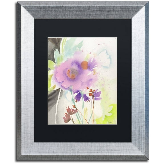 Trademark Fine Art "Mauve Garden Shadows" Canvas Art by Sheila Golden, Black Matte, Silver Frame