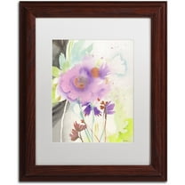 Trademark Fine Art "Mauve Garden Shadows" Canvas Art by Sheila Golden, White Matte, Wood Frame