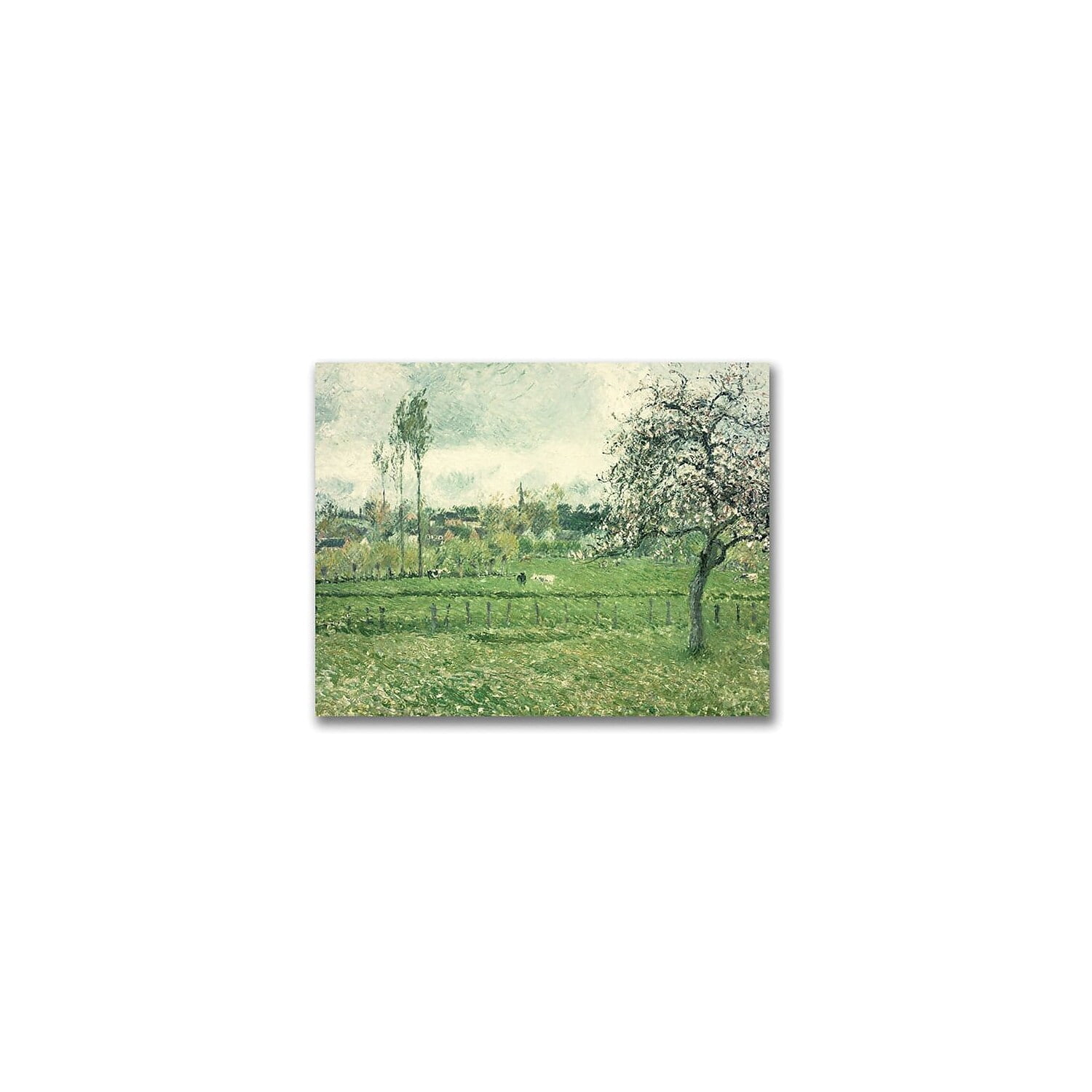 Trademark Fine Art "Meadow at Eragny, 1885" Canvas Wall Art by Camille Pissaro
