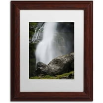 Trademark Fine Art 'Meditative Falls' Canvas Art by Philippe Sainte-Laudy, White Matte, Wood Frame