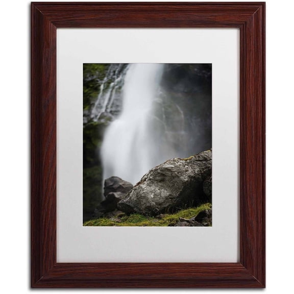 Trademark Fine Art 'Meditative Falls' Canvas Art by Philippe Sainte-Laudy, White Matte, Wood Frame