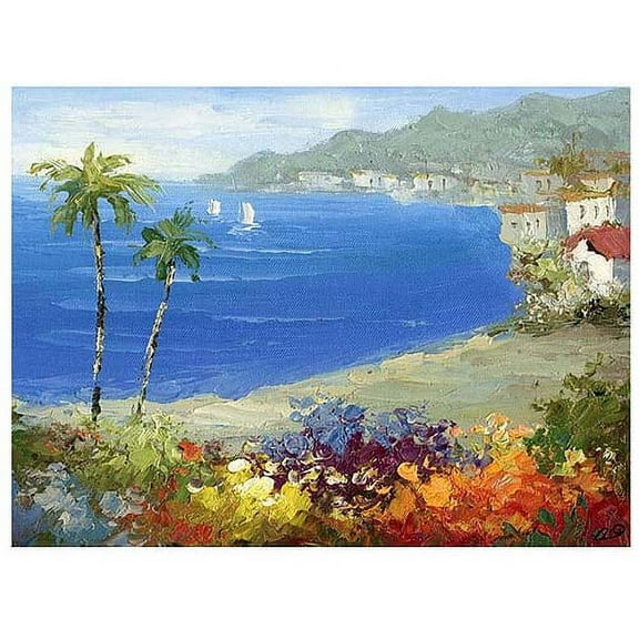 Trademark Fine Art "Mediterranean Beach" Canvas Art by Rio