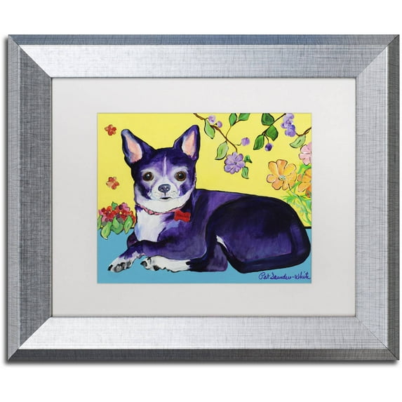 Trademark Fine Art "Meelah" Canvas Art by Pat Saunders-White, White Matte, Silver Frame