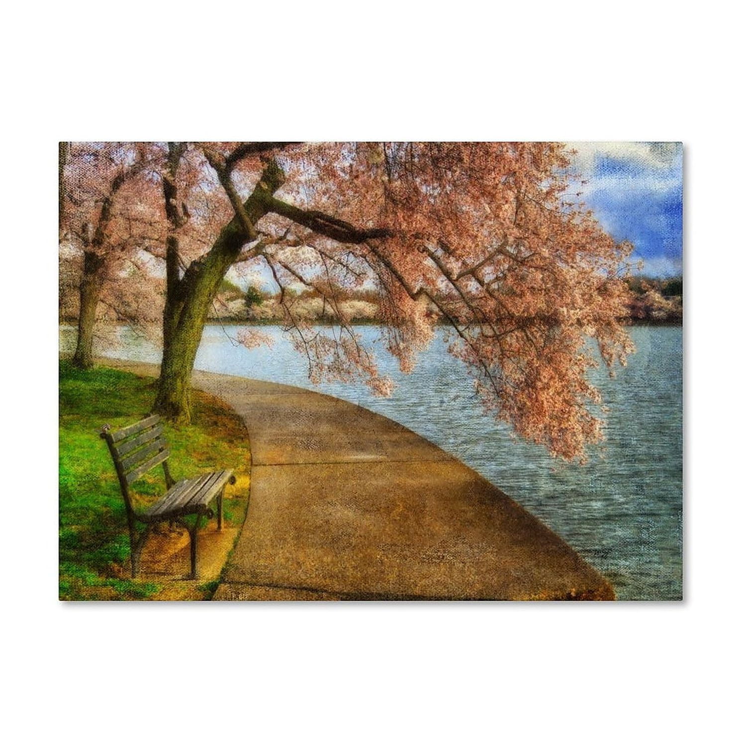 Trademark Fine Art "Meet Me At Our Bench" Canvas Art by Lois Bryan