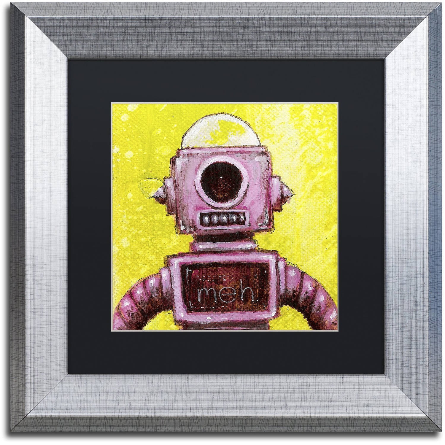 Trademark Fine Art 'Mehbot' Canvas Art by Craig Snodgrass, Black Matte, Silver Frame