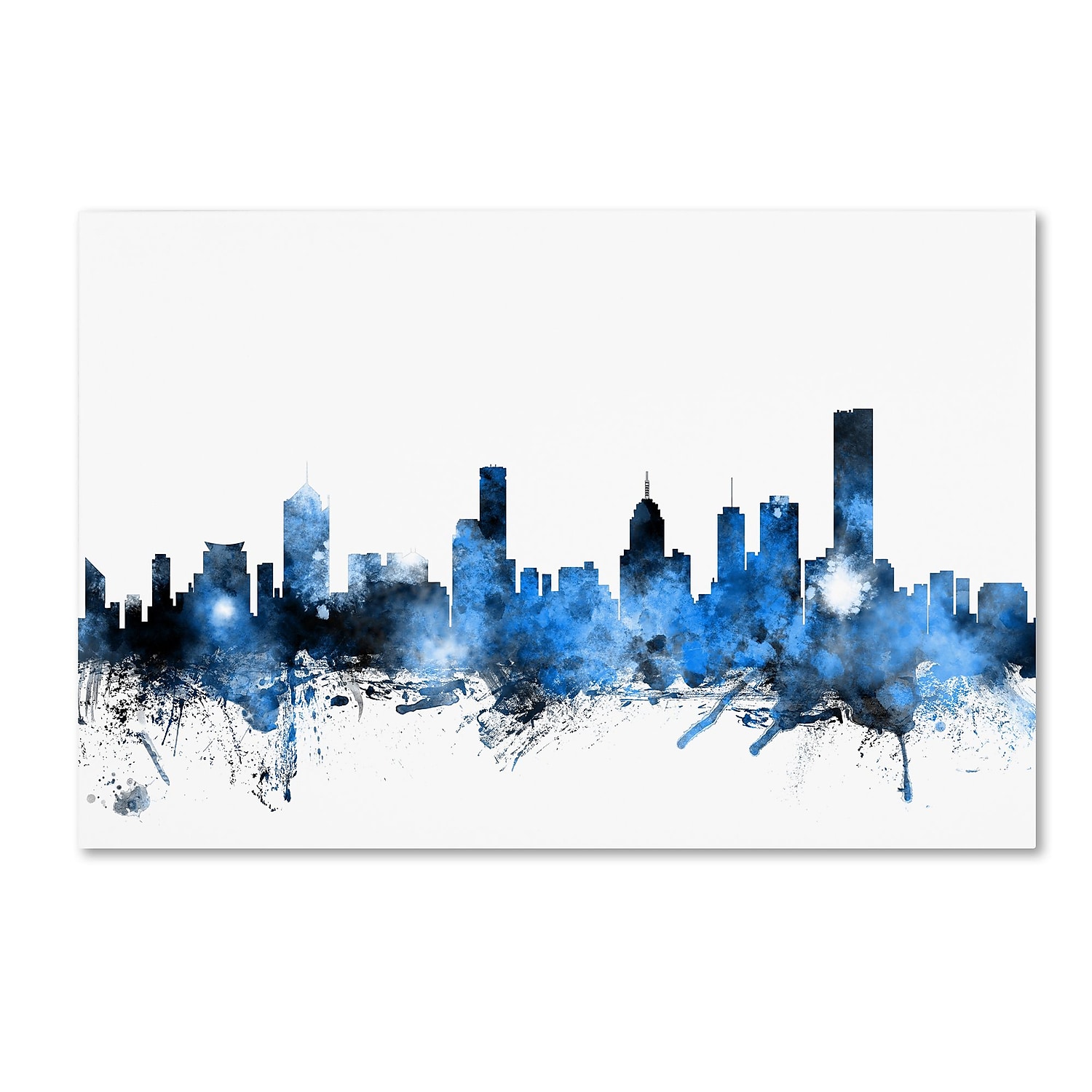 Trademark Fine Art "Melbourne Australia Skyline" Canvas Art by Michael Tompsett