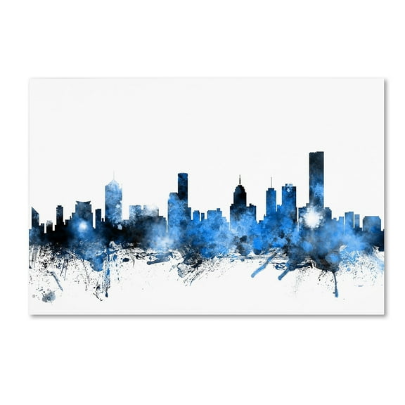 Trademark Fine Art "Melbourne Australia Skyline" Canvas Art by Michael Tompsett